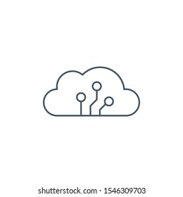 Cloud server linear icon. Modern outline Cloud server logo concept Internet Security and Networking collection. Stock Vector illustration isolated on white background.