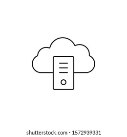 cloud server - minimal line web icon. simple vector illustration. concept for infographic, website or app.