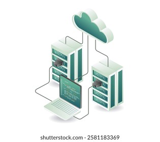 Cloud server network concept illustration