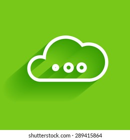 cloud server in process flat vector icon