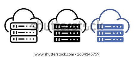 Cloud Server Rack Hosting Icon Set