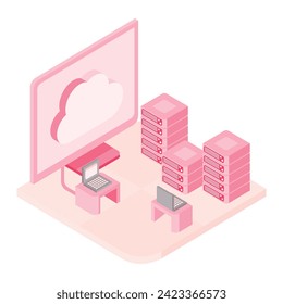 cloud server room data center illustration 02
