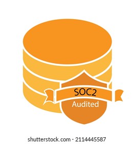 A cloud server with SOC2 audited - Technology Illustration - Vector 