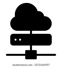 Cloud server solid icon. Computing vector illustration isolated on white. Data server glyph style design, designed for web and app. Eps 10