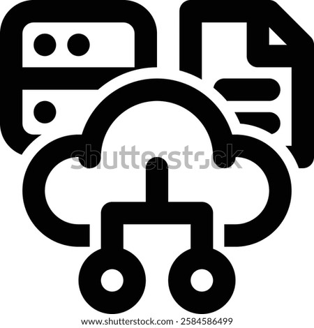 Cloud Server, Cloud Storage Outline Icon