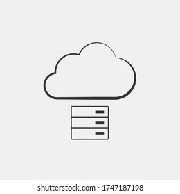 cloud server storage vector icon cloud system