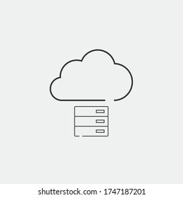 cloud server storage vector icon cloud system