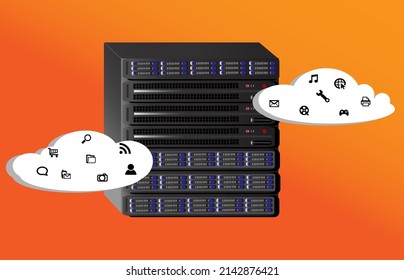 Cloud server system provides everything in the Internet world, for example, movies, music, search, software services, hardware, data storage.