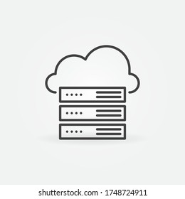 Cloud Server vector concept icon or sign in outline style