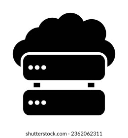 Cloud Server Vector Glyph Icon For Personal And Commercial Use.
