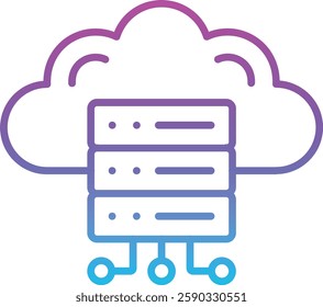 Cloud Server vector icon. Can be used for printing, mobile and web applications.