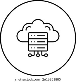 Cloud Server vector icon. Can be used for printing, mobile and web applications.