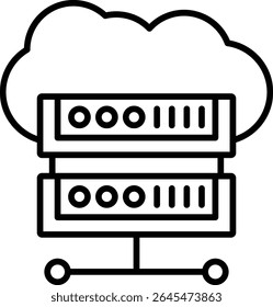 Cloud server vector icon. Can be used for printing, mobile and web applications.
