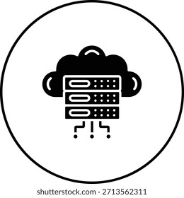 Icono de Vector de Cloud Server. Se puede utilizar para aplicaciones de impresión, móviles y de Web.