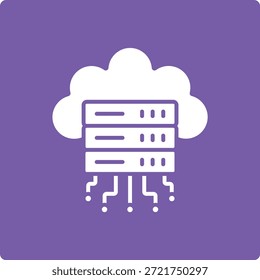 Icono de Vector de Cloud Server. Se puede utilizar para aplicaciones de impresión, móviles y de Web.