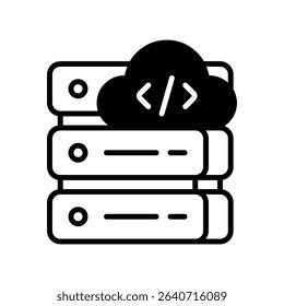 Cloud Server Vector in Technology Design. Reliable data hosting concept for digital businesses and developers