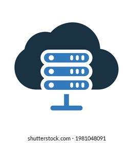 Cloud Server, Web Hosting Icon. Editable Vector Isolated On A White Background.