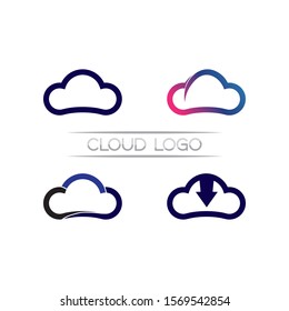 Cloud servers data logo and symbols icons