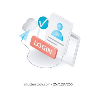 Cloud  service access the sign in account page concept