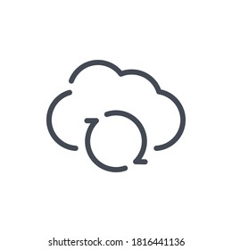 Cloud service backup line icon. Update cloud vector outline sign.