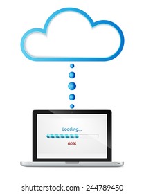 Cloud Service Concept Isolated on white Gradient  Background. Vector Illustration EPS 10.