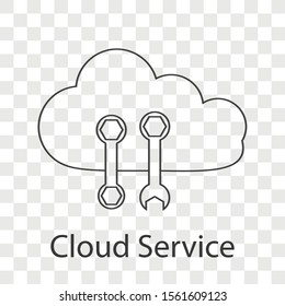 Cloud service concept on transparency background. Creative idea design. Flat vector illustration use for your project