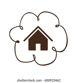 cloud service connect icon, vector illustration design