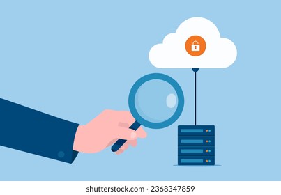 Cloud service and data protection surveillance concept 