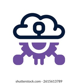 cloud service dual tone icon. Sleek and modern vector icon for websites, mobile apps, marketing materials, and corporate design. Fully scalable and ready to use.