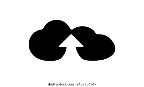 cloud service emblem, black isolated silhouette