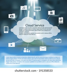 Cloud service flat icons pack vector illustration