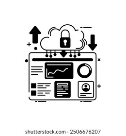Cloud Service Glyph Icon, Vector illustration