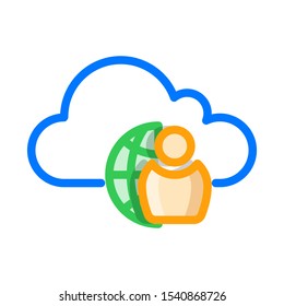 Cloud service icon. Cloud Computing Icon. Simple outline icon style. Perfect symmetrical.
