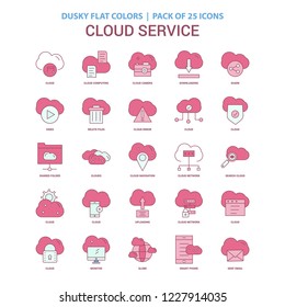 Cloud Service icon Dusky Flat color - Vintage 25 Icon Pack