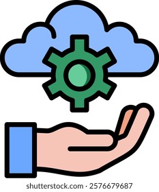 Cloud Service Icon Lineal Color Vector Illustration