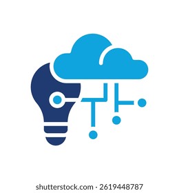 Cloud Service Icon Mixed Vector Illustration