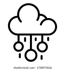 Icono de servicio de nube. Icono de vector de servicio de nube de esquema para diseño web aislado en fondo blanco