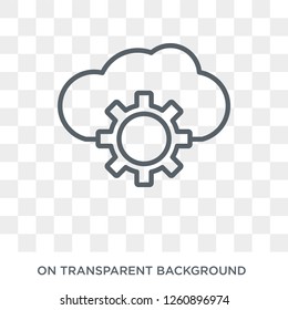 cloud service icon. Trendy flat vector cloud service icon on transparent background from general  collection. High quality filled cloud service symbol use for web and mobile