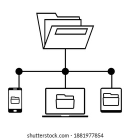 Cloud service icon vector set. data center illustration sign collection. online storage symbol.