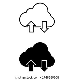 Cloud-Service-Symbol Vektorset. Datenerfassungszeichenerhebung Internet-Symbol oder -Logo.