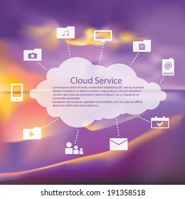 Cloud service icons pack vector illustration