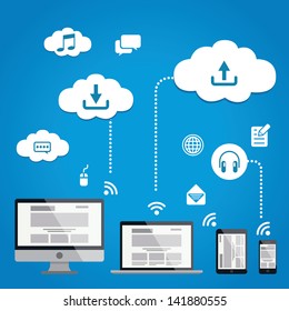 Cloud Service Infographics EPS 10 Vector Illustration