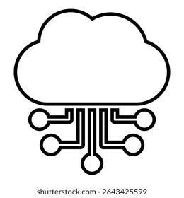 cloud service line icon design. cloud service thin black outline symbol vector illustration. editable stroke icon on transparent background.