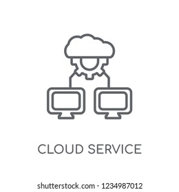 cloud service linear icon. Modern outline cloud service logo concept on white background from General collection. Suitable for use on web apps, mobile apps and print media.