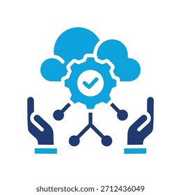 Cloud-Service-Management-Symbol - Gemischte Vektorgrafik