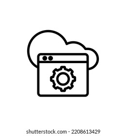 Cloud service and network icon. Simple element illustration. Cloud service and network concept outline symbol design.