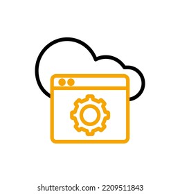 Cloud service and network icon. Simple element illustration. Cloud service and network concept outline symbol design.