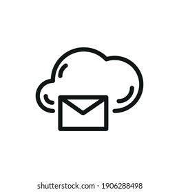 Cloud Service And Network Related Line Icon. Database And Online Storage Vector Illustration