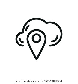 Cloud Service And Network Related Line Icon. Database And Online Storage Vector Illustration