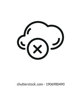 Cloud Service And Network Related Line Icon. Database And Online Storage Vector Illustration